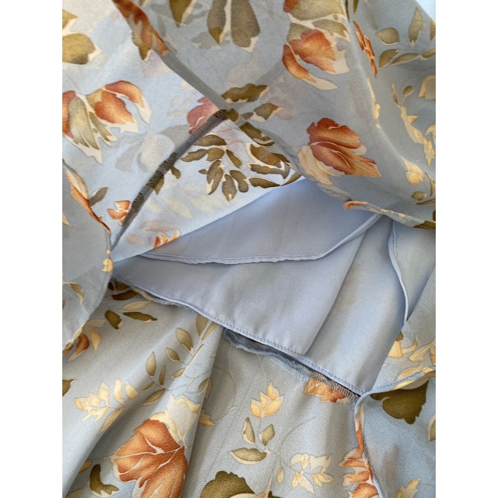 Floret Studios Women's M Dress Ruched Floral Sheer Lined Fairy Coquette Romantic - Picture 7 of 10